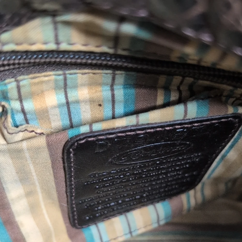 Brighton Dark Brown Croc-Embossed Shoulder Bag